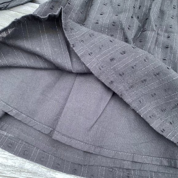 Old Navy Black Swiss Dots Holiday Party Dress with Silver Thread - Picture 7 of 11